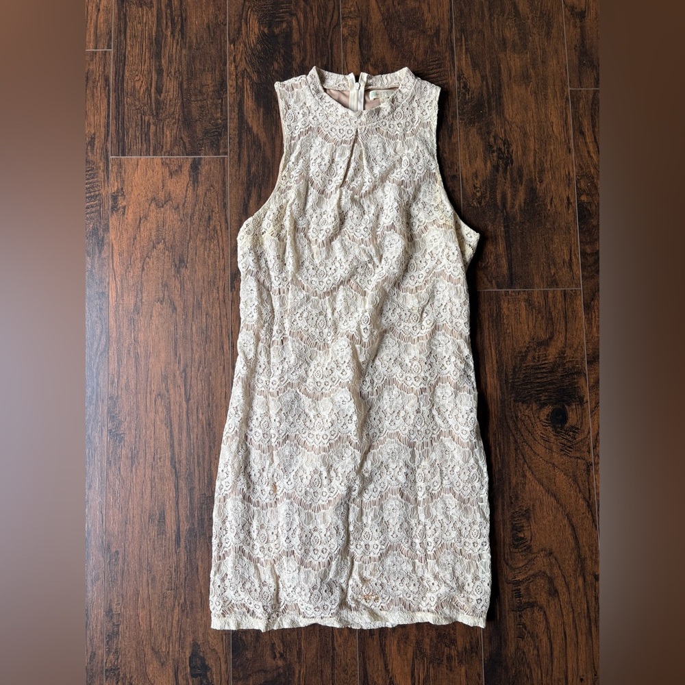 Elegant Cream Lace Dress